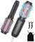 Cordless Hair Curling Iron Brush, 1.5 Mini Cordless Hair Curler, 3-in-1 Travel Curling Brush Hair Straightener Comb Rechargeable, 7000mAh Portable Ionic Heated Curling, Black