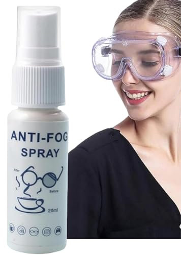 20ml Anti Fog Spray for Swim Goggles,Glass Water Repellent,Anti Fog Spray for Glasses,Long Lasting, Streak Resistant Anti Fog Spray for Eye Glasses,Glasses Cleaner Anti Fog Spray,Car Demister Spray