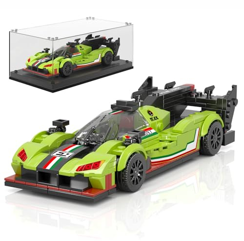 Mould King 27097 Technik Speed Champion Rennwagen Klemmbausteine SC63 Sportwagen Auto Bausteine Sets mit Acryl Display Box Geschenk für Erwachsene und Jugendliche(399 Teile)