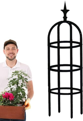 Support pour grimpantes d'extérieur – Cadre en Treillis métallique Durable, Support de Fleurs pour vignes, Structure obélisque décorative de Jardin | Treillis Classique pour clématites