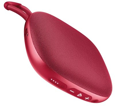 Fresh 'n Rebel Bold S3, Kabelloser Bluetooth Lautsprecher, Wasserdicht (IPX6), 5W RMS mit DSP-Tuning, Modus für Zwei Lautsprecher, 15 Std. Spielzeit (Berry Red)