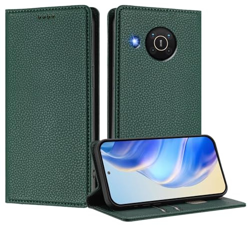 GoodcAcy Hülle für Nokia X20/Nokia X10, Stoßfestes PU Leder Handyhülle Lederhülle Klapphülle mit Kartenhalter und Standfunktion Flip Leather Wallet Phone Cover. Grün