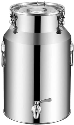 YLKJCE Tanica in Acciaio Inox per Olio 10 Litri con Rubinetto Contenitore in Acciaio per Olio di Oliva Contenitore per Latte in Acciaio Inox per Cucina E Uso Domestico(Capacity,9liter)