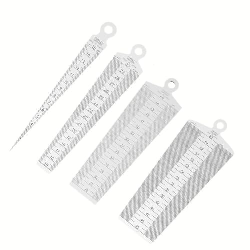 Vibsky 4-teiliges Stahlkegellehre-Set, 1–60 mm, metrische Blende, Keilfühler, Edelstahl-Lückenlineal für Bohrloch- und Kegelmessung, Holzbearbeitungswerkzeug