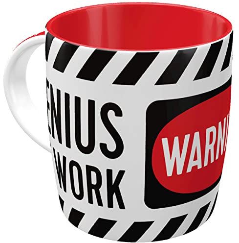 Nostalgic-Art Tasse à café rétro, Genius at Work – Idée de Cadeau pour Gamers, en céramique, Design Vintage Amusant avec Une Citation, 330 ML