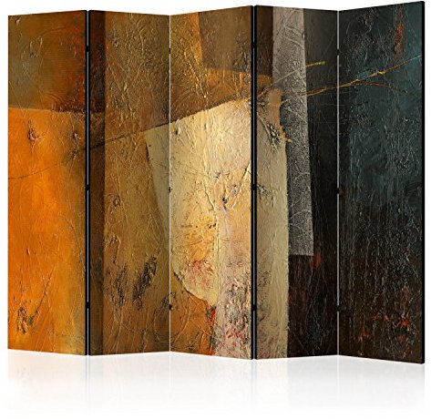 murando Raumteiler Abstrakt Foto Paravent 225x172 cm beidseitig auf Vlies-Leinwand Bedruckt Trennwand Spanische Wand Sichtschutz Raumtrenner braun beige f-A-0517-z-c