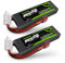 OVONIC 2s Lipo Batterie 7.4V 50C 1500mAh avec Connecteur Deans pour RC Avion Hélicoptère Voiture Camion Truggy RC DIY Hobby (2pcs)