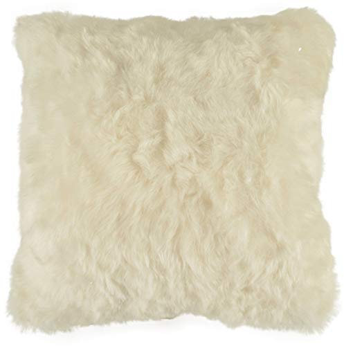 generisch Lammfell Kissen Weiss ca. 45 x 45 cm beide Seiten aus echtem Island Lammfell