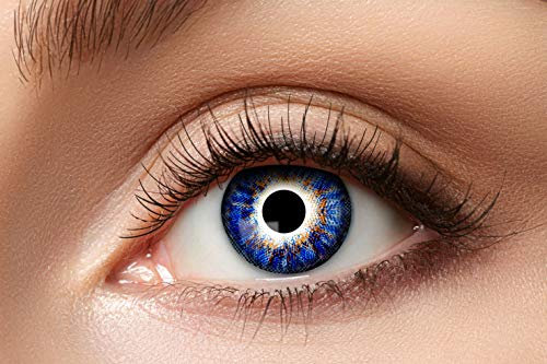 Eyecatcher 84079341-a91 - Natürliche Farbige Kontaktlinsen, 1 Paar, für 12 Monate, Blau, Karneval, Fasching, Halloween