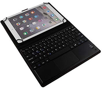 Theoutlettablet® Funda con Teclado Bluetooth y touchpad para Tablet SPC Glow/Heaven/Twister/Blink 10.1 Color Negro (Incluye la ñ)