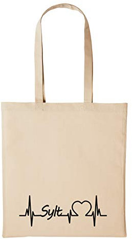 Huuraa Baumwollbeutel Sylt Geschenk Einkaufstasche Natural 10 Liter Baumwolle Sylt Accessoire