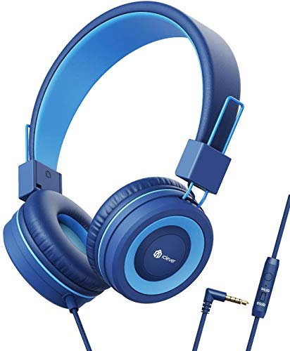 iClever Kinder Kopfhörer, Kabel Kopfhörer für Kinder, Verstellbares Stirnband, Stereo Sound, Faltbare, Entwirrte Drähte, 3,5 mm Aux Jack, 85/94 dB Volume Limited