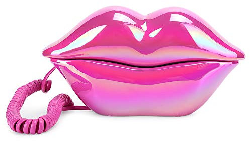 Modisches Lippentelefon, Rose Red Galvanik Flocking Retro Sexy Home Phone, Mund Schnur Festnetztelefon für Dekoration Mädchen