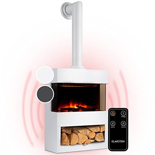 KLARSTEIN Cheminée Electrique d'Intérieur, Chauffage Electrique de 1800W, Fausse Cheminée Decorative avec Effet Flamme en LED, Télécommande Inclus, Programmable, Minuterie, Thermostat Réglable
