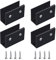 UFURMATE Pince à Verre, 4 Pièces de Support d’Étagère en Verre Murale Support Tablette Verre Noir, Fixation Tablette Verre Réglable en Alliage d'Aluminium, Pour Verre de 10 à 12 mm d'Épaisseur