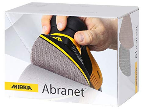 Mirka Abranet Netz-Delta-Schleifscheiben für Dreieckschleifer 100x152x152 mm Klett/Korn P100 / 50 Stk/zum Schleifen von Holz, Spachtel, Lack, Kunststoff / 5421905010