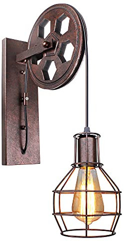PETITES ECREVISSES Wandleuchten Industrielle vintage industrial Wandlampe E27 Retro Metall Kreative für Wohnzimmer Esszimmer Schlafzimmer (Roter Rost - 1 Stück)