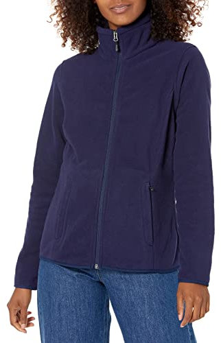 Amazon Essentials Giacca in pile morbido con cerniera intera dal taglio classico (disponibile in taglie forti) Donna, Blu Marino, M