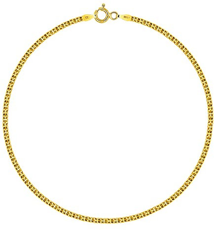Planetys - Armband Bismarck diamantiert Sterling-Silber 925/1000 vergoldet 18 Karat Gelbgold Breite 1,8 mm, 18 cm, Sterling-Silber Gelbgold Silber