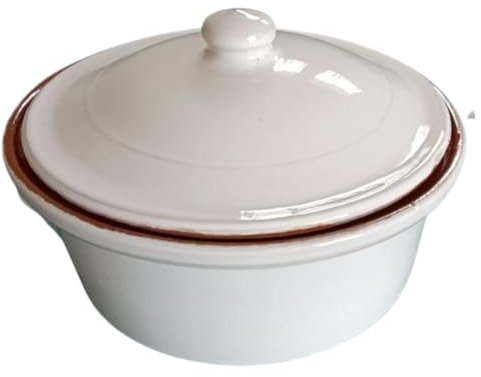 Cazuela ARTESANAL. Olla de cerámica artesanal blanca vintage. Hecha por artesanos locales. ENVÍO GRATIS. (28CM)