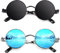 CGID Retro Sonnenbrille im Steampunk Stil Runde Metallrahmen Polarisiert Brille Herren Damen,E72