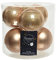 Weihnachtskugeln Glas 8cm x 6 Stück Christbaumkugeln beige Creme Sand braun Hellbraun Karamel