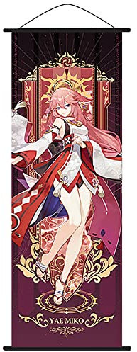 FISAPBXC Anime Poster Scroll, Genshin Impact Poster, Anime Wandkunst, Bedruckter Stoff, 70x25cm -A