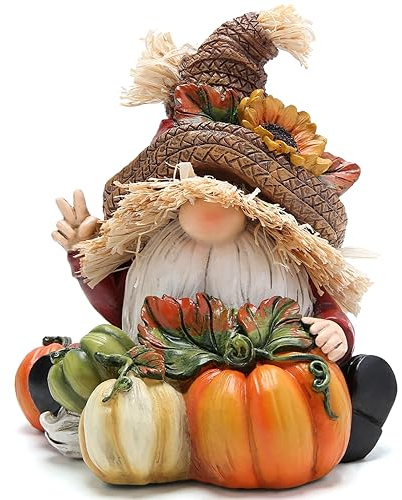 Hodao Fall Thanksgiving Pumpkin Gnomes Decorations for Home, Fall Decor