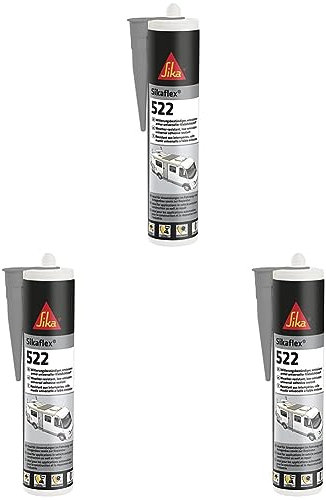 Sikaflex 522 Caravan stahlgrau 300ml STP universeller Klebstoff, Dichtstoff, UV (Packung mit 3)
