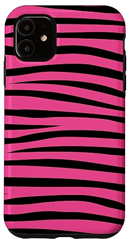 iPhone 11 Pink Striped Zebra Print Phone Case Animal For Women Cute Case