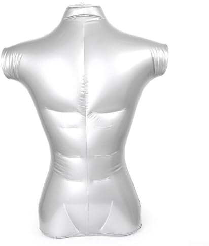 Torso Herren Aufblasbare Modell 72Cm Aufblasbare Silber Schaufensterpuppe Display Modell Kleidung mit Unterstützung für Top Halsketten Schals Schmuckausstellungen