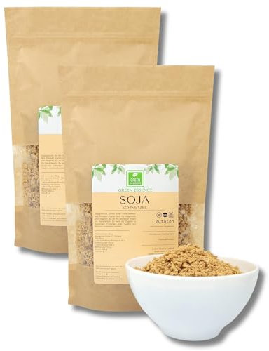 Soja Granulat 1kg – Veganer Fleischersatz - Sojagranulat, Sojaschnetzel - Proteinreich & Ideal für Chili sin Carne, Bolognese, Burger - Alternative zu Hackfleisch - Soja Schnetzel von Green Essence