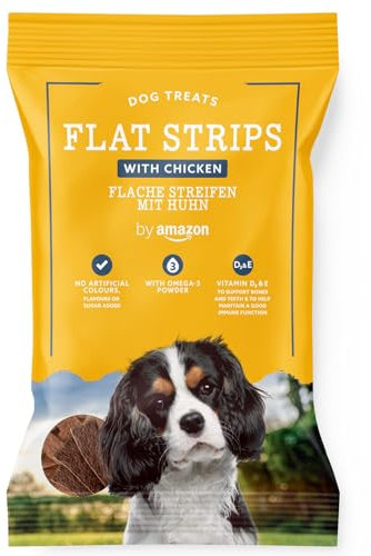 by Amazon Dog Treats - Flat Strips with Chicken, 200g