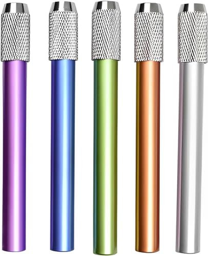 SpetngSake 5 Stück Stiftverlängerung,Verstellbar Bleistiftverlängerung, Farbe Bleistifthalter Extender,Aluminium Bleistift Verlängerung,für Skizzieren Schule Malatelier Schreibgerät