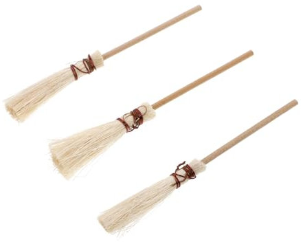 HOOTNEE 3stücke Miniatur Besen Für Puppenhäuser Realistische Reinigungszubehör Für DIY Mikro-landschaften Und Puppenstuben Deko