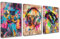 Straßen-Graffiti-Spiel, Kunstwerk für Zuhause, Wände, Computermaus, Kopfhörer, Game-Controller, Bilder, Banksy-Gemälde, 3-teilige Leinwand, Büro, modernes Kunstwerk, Heimdekoration, Holzrahmen, fertig