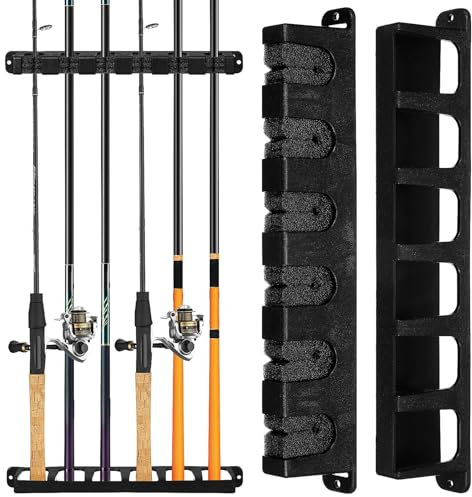 Yardwe Support mural pour queue de billard pour 6 queues de billard - Support de canne à pêche