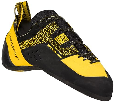 La Sportiva Mens Katana Lace Rock Climbing Shoes, Yellow/Black, 10.5-11 US, 44 EU