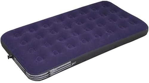 Nuwani Tragbare, faltbare Luftmatratze, Doppelgröße, komfortables, blaues beflocktes PVC-Material, perfekt für Camping, Wohnzimmer, Schlafzimmer, einfach aufzubauen, ideal für Kinder, Erwachsene und