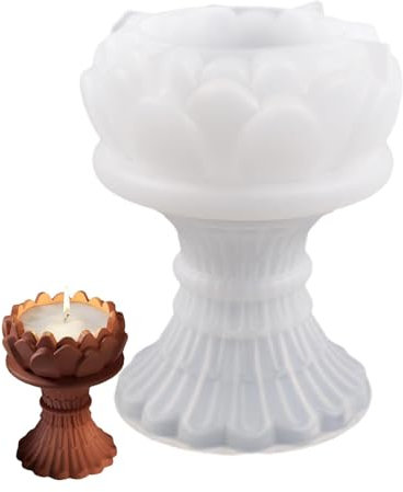 Molde de silicona de flor de loto, moldes de silicona para portavelas de resina | Moldes de fundición de silicona de resina en forma de loto - Molde de silicona de flor de loto Flexible y de fác