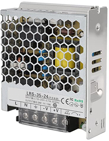 GRCFUMO Fuente de alimentación conmutada de Salida de 24 V, Fuente de alimentación convertida de conmutación regulada, Fuente de alimentación con Interruptor Transformador para (LRS-35W-24V 1.5A)