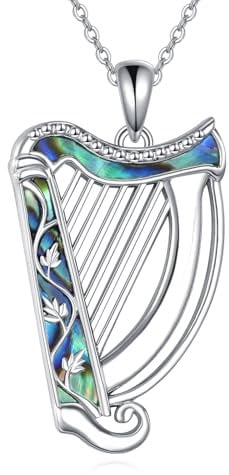 ONEFINITY Harfe Kette 925 Sterling Sliver Harfe Musik Anhänger Halskette Musik Schmuck Für Damen