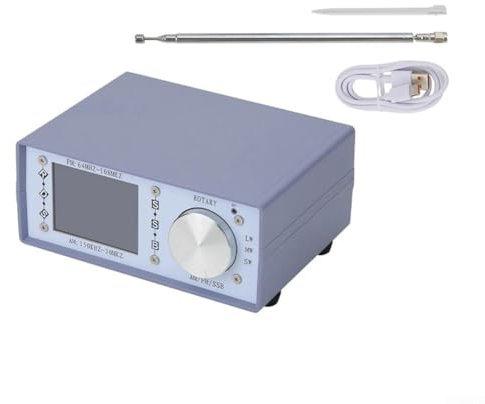 RANRAO Si4732 ATS25 Vollband-Radioempfänger, tragbares Kurzwellenradio, Touchscreen, grau-hellblau