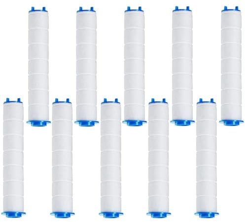 Zwenjuan Filtre Douche Douchtte,6 pièces Universelle Filtre Remplaçable,pour Tête de Douche PP Filtre de Coton Chlore et Le Fluorure et La Filtration des Particules