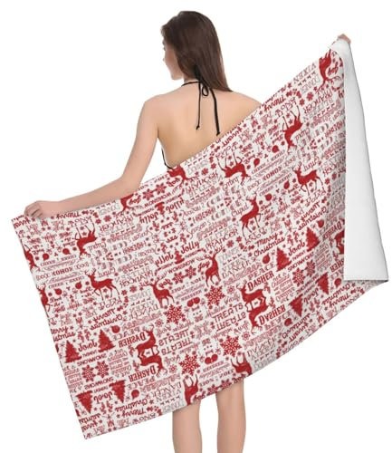 Vuoongt Strandtuch mit Tiermotiv, Wildnis, Bär, Hirsch, Sanddicht, für Schwimmen, Bad, Pool, Reisen, Camping, Yoga, Sport