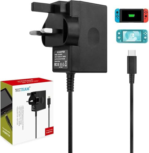 45W Charger for Switch/Switch OLED/Switch Lite, 2 Hours 15V/3A Fast Charging AC Adapter 10FT Type-C Cable Power Supply for Switch/Switch Lite/Switch Dock and Switch Pro Controller-Support TV Mode