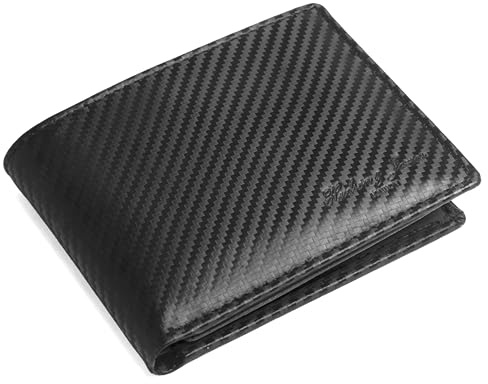 Hudson & James Genuine Leather RFID Blocking Wallet Men’s with Card Holder, banknote compartments, Coin Pocket, Minimalist Wallets for Men UK with Gift Box (Black)