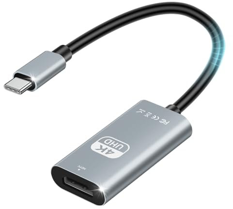AXFEE Adattatore USB C a HDMI 4K, Adattator Tipo C a HDMI con Uscita Audio Video Compatibile Con iPhone 16/15Pro/Max, MacBook iPad Pro, iPad Mini 6, Surface Pro/Go, S23, Pixelbook