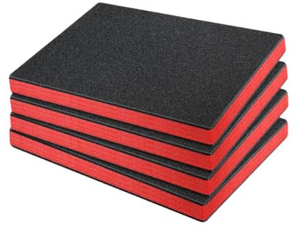 F Fityle 4pcs Inserts en Mousse Polyuréthane Découpable pour Boîte à Outils,Doublure de Boîte à Outils Résistante aux Chocs à Haute Densité,Protection Impact pour Verrerie, Céramique,40cmx33cmx2.5cm