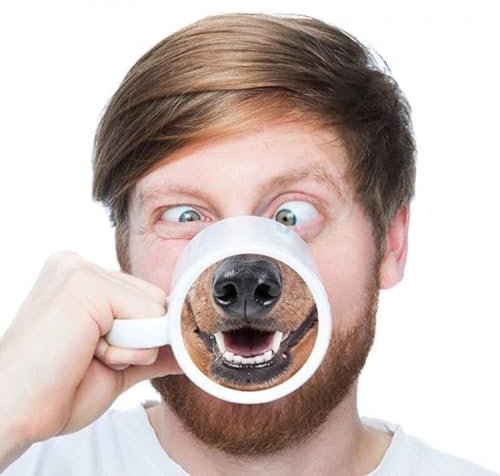 BZVCRTYKL Kreative und lustige Schweinenase Hundenase Tasse Kreative Keramiktasse Wassertasse Kaffeetasse /581(Dog Nose)